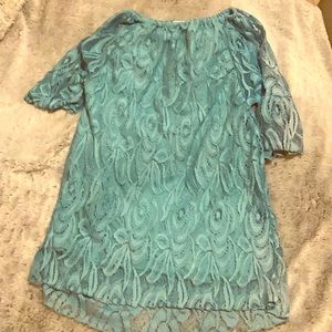 Girls size 10/12 Large teal dress